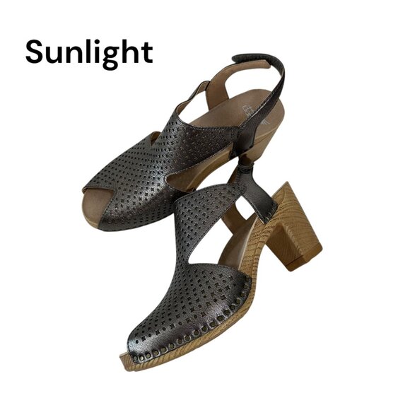 Dansko Teagan Womens Metallic Leather Perforated Open-Toe Sandals Size 37 US 7 - Picture 1 of 14